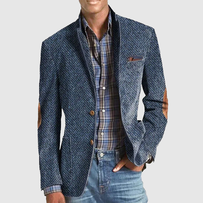 Roberto Russo Herringbone Suede Blazer