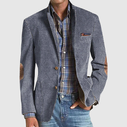 Roberto Russo Herringbone Suede Blazer