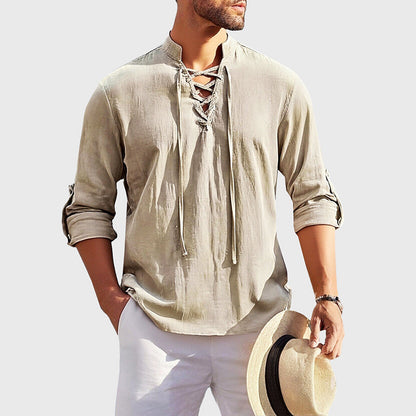 Roberto Russo Lace-Up Cotton Shirt