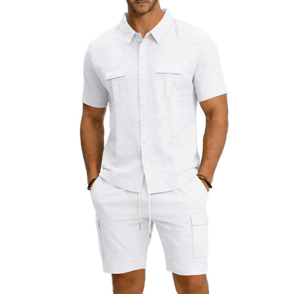 Roberto Russo Shirt and Shorts Set with Utility Pockets