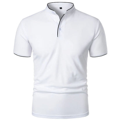 Roberto Russo Stand Collar T-Shirt with Contrast Trim