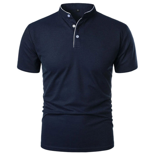 Roberto Russo Stand Collar T-Shirt with Contrast Trim