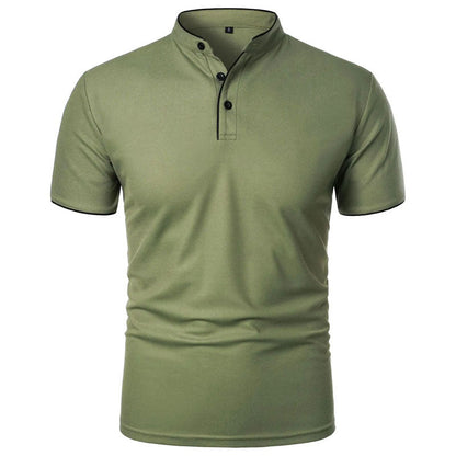 Roberto Russo Stand Collar T-Shirt with Contrast Trim