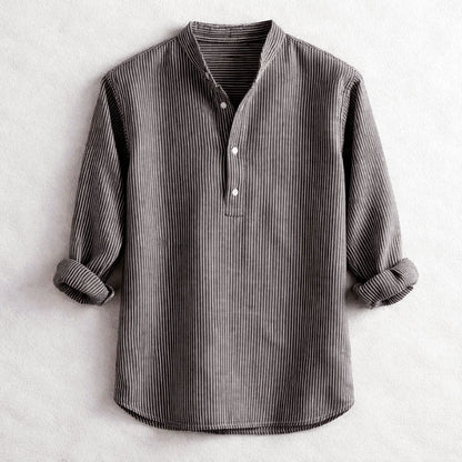 Roberto Russo Striped Henley Shirt