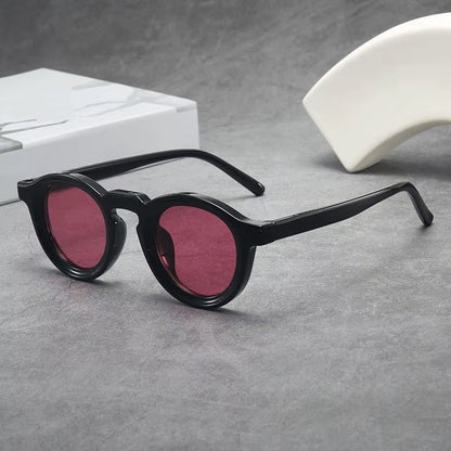 Round Frame Sunglasses with Color-Tinted Lenses
