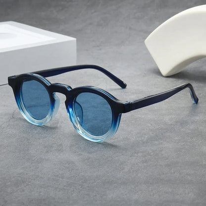 Round Frame Sunglasses with Color-Tinted Lenses