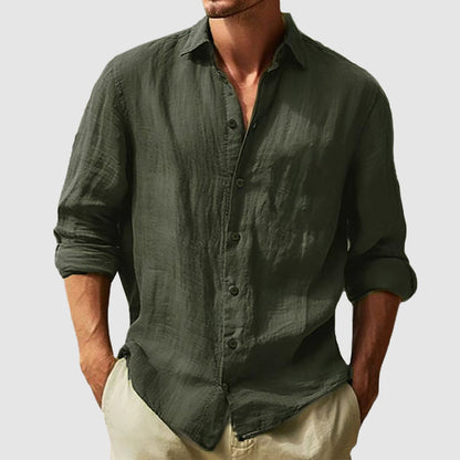 Ryan - Men's Button Up Long Sleeve Cotton Shirt