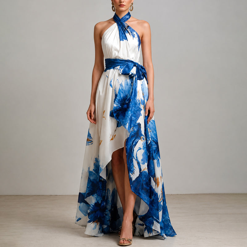 Scarlett - Women's Floral Halter Maxi Dress