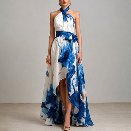 Scarlett - Women's Floral Halter Maxi Dress