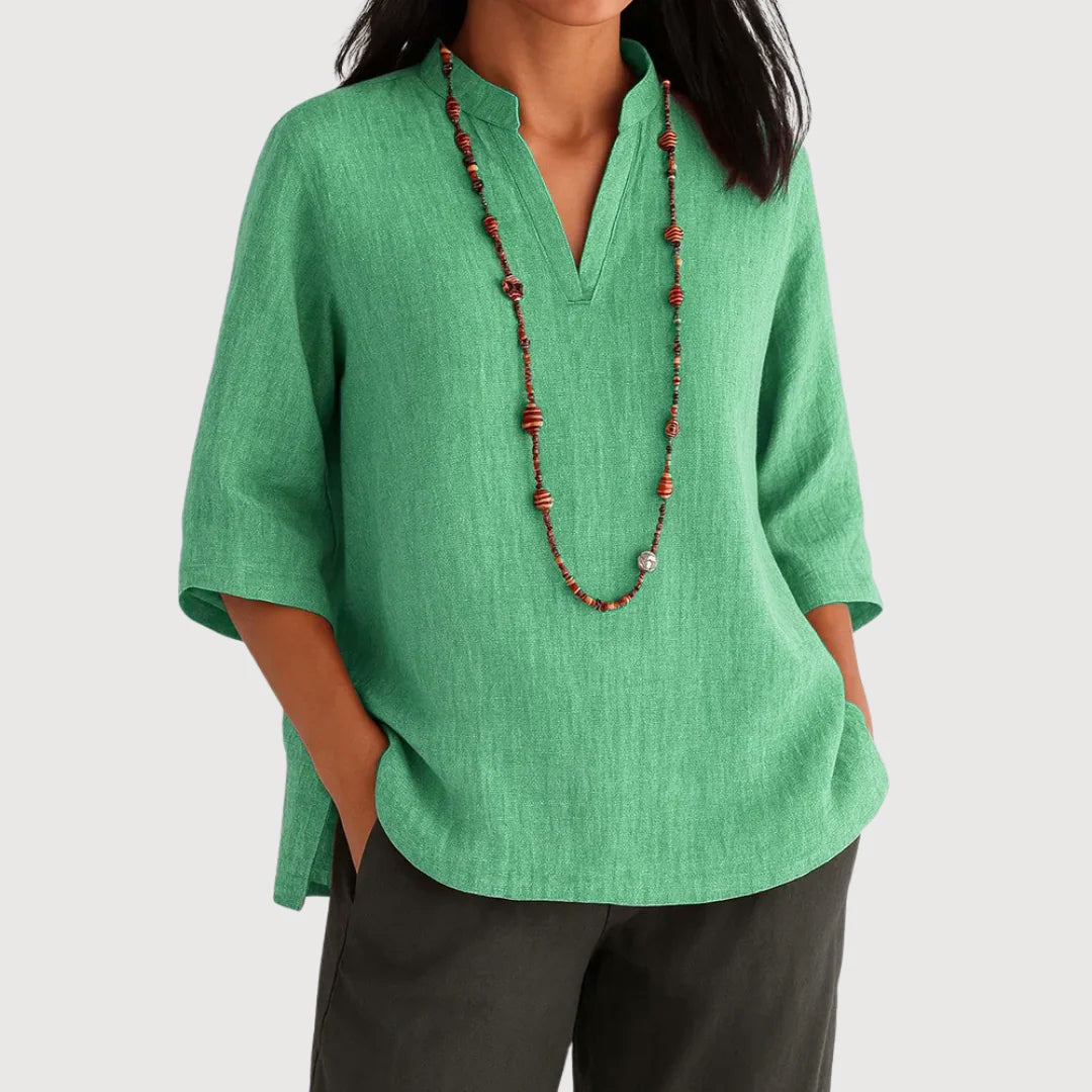 Sofia Amoretti 3/4 Sleeve Relaxed Fit Blouse