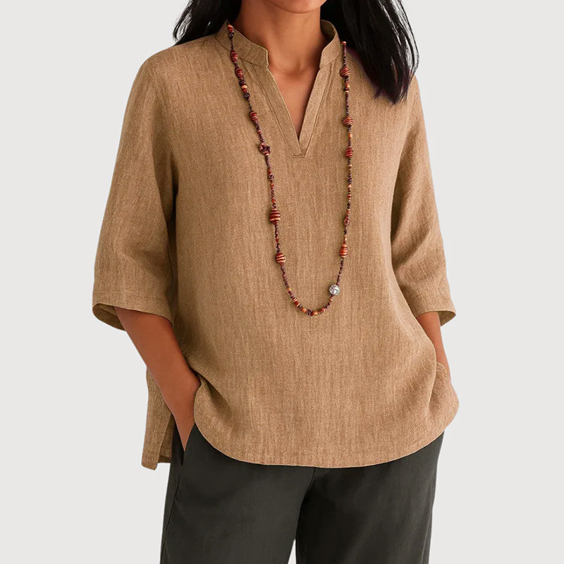 Sofia Amoretti 3/4 Sleeve Relaxed Fit Blouse