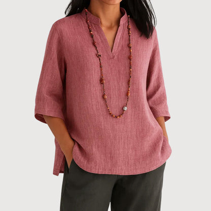 Sofia Amoretti 3/4 Sleeve Relaxed Fit Blouse