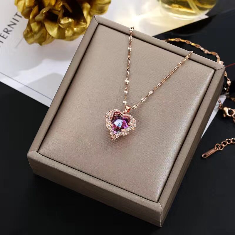 Sofia Amoretti Crystal Heart Pendant Necklace