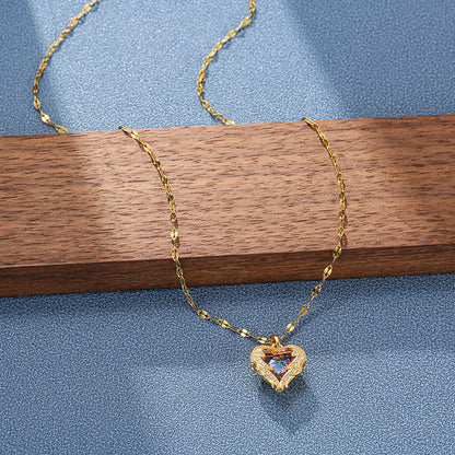 Sofia Amoretti Crystal Heart Pendant Necklace