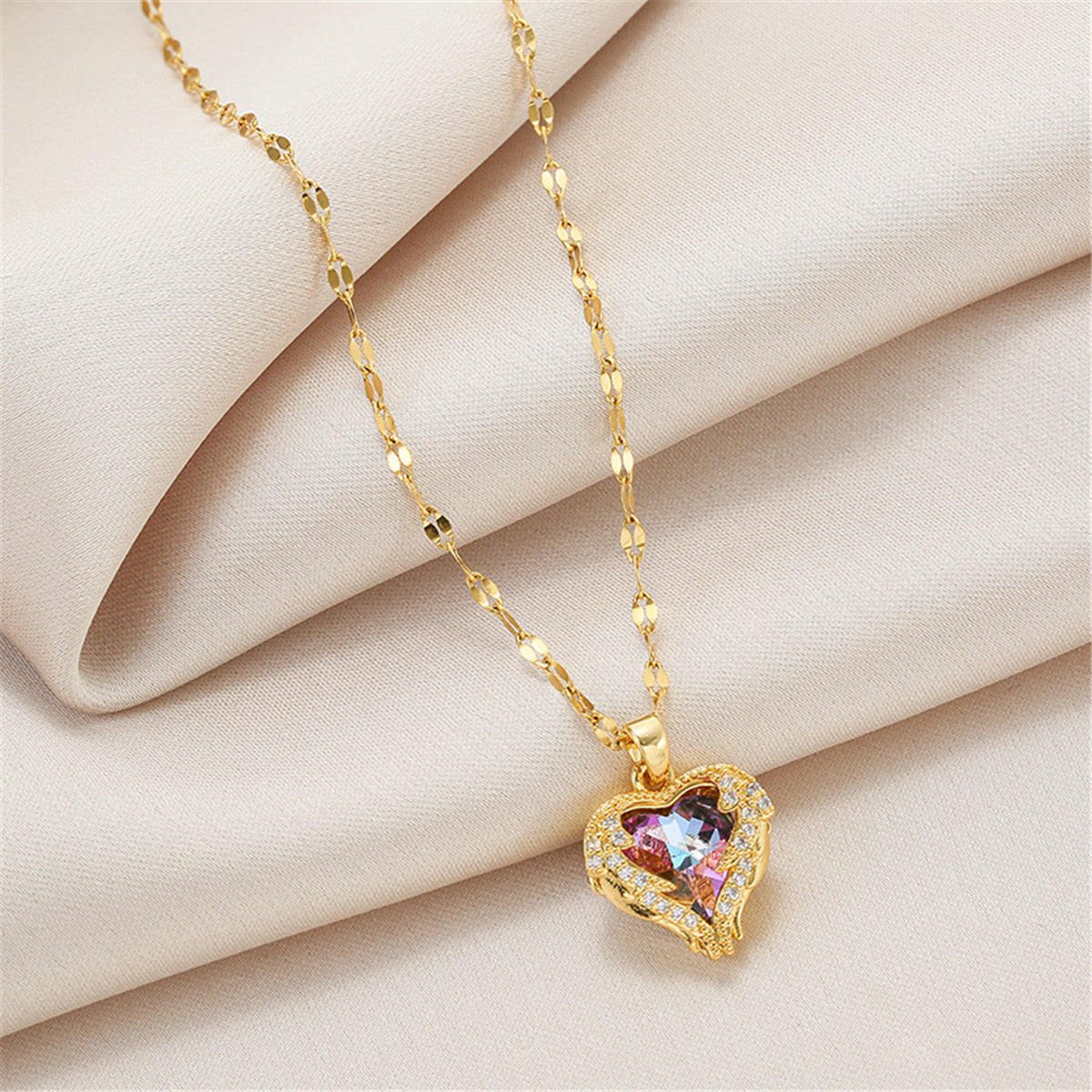 Sofia Amoretti Crystal Heart Pendant Necklace