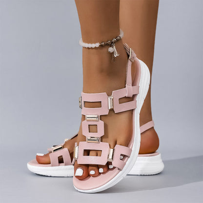 Sofia Amoretti Flat Sandals with Buckle Strap