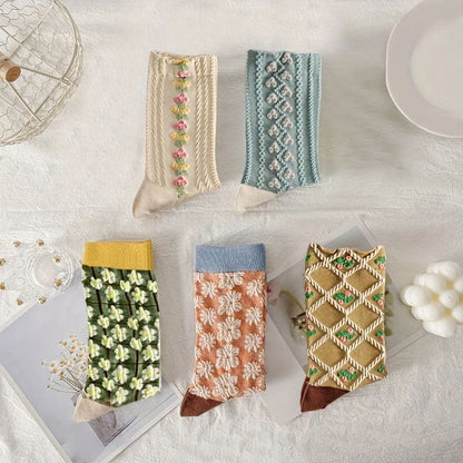 Sofia Amoretti Floral Pattern Crew Socks Set