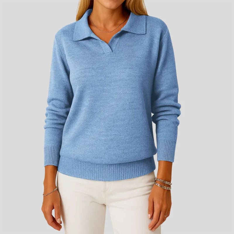 Sofia Amoretti Knit Sweater with Polo Collar