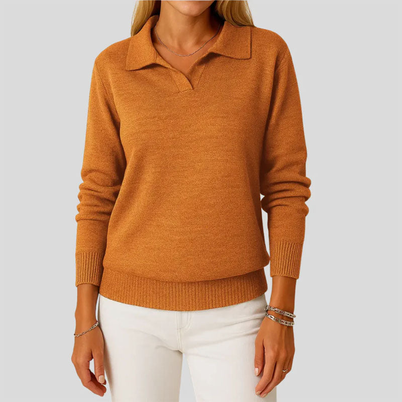 Sofia Amoretti Knit Sweater with Polo Collar