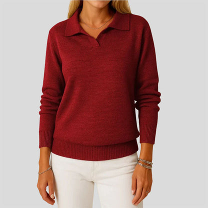 Sofia Amoretti Knit Sweater with Polo Collar
