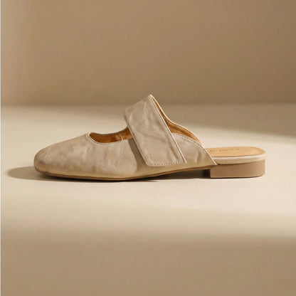 Sofia Amoretti Leather Mule Flats with Wide Strap