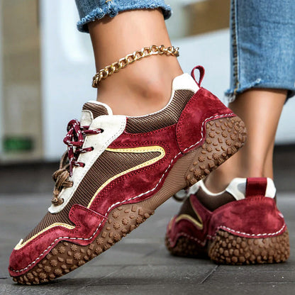 Sofia Amoretti Leather Sneakers with Textured Sole