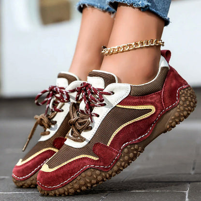 Sofia Amoretti Leather Sneakers with Textured Sole