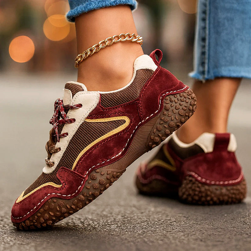 Sofia Amoretti Leather Sneakers with Textured Sole
