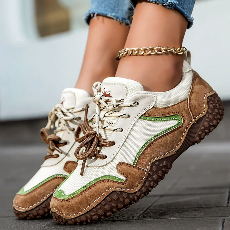 Sofia Amoretti Leather Sneakers with Textured Sole