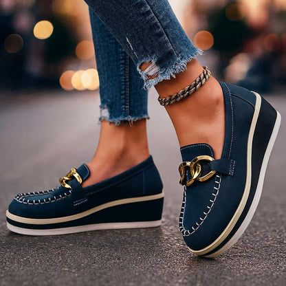 Sofia Amoretti Platform Loafers with Chain Detail