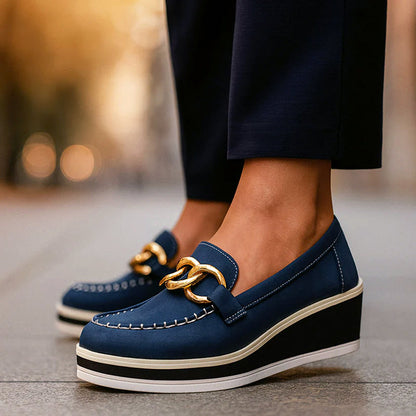 Sofia Amoretti Platform Loafers with Chain Detail