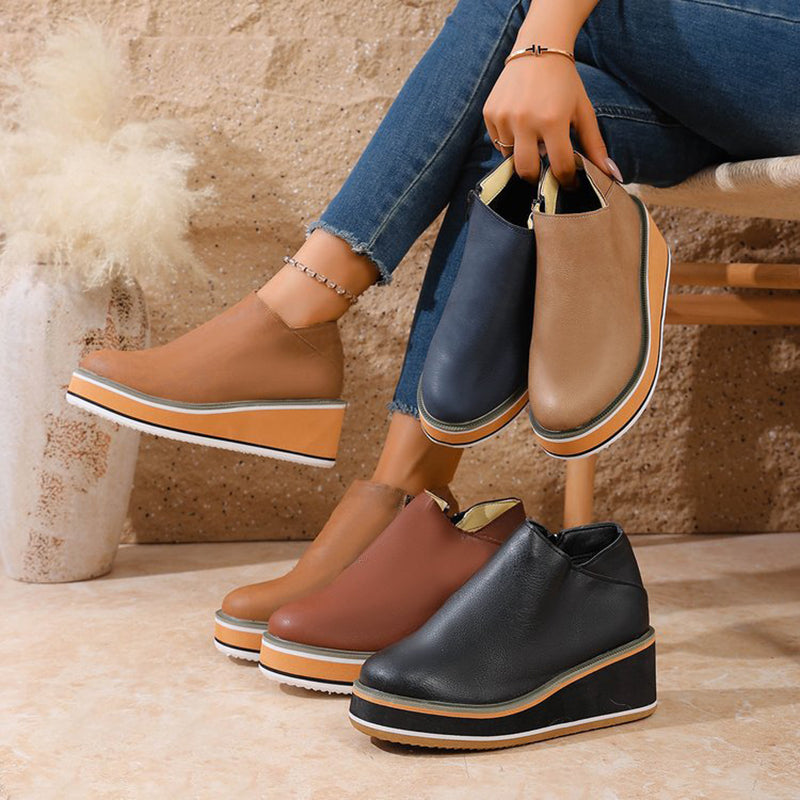 Sofia Amoretti Wedge Heel Ankle Boots