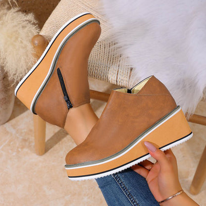 Sofia Amoretti Wedge Heel Ankle Boots
