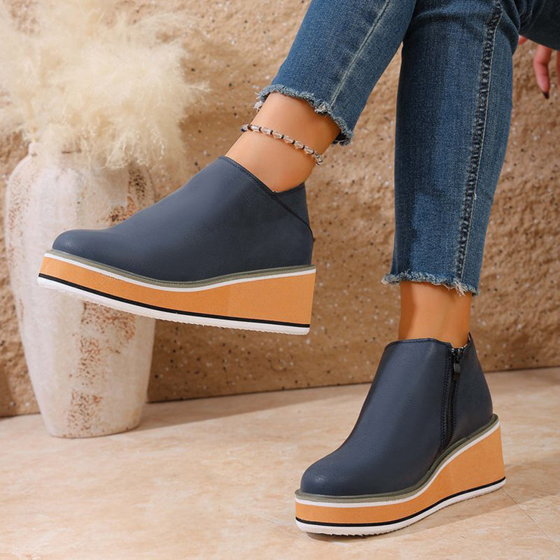 Sofia Amoretti Wedge Heel Ankle Boots