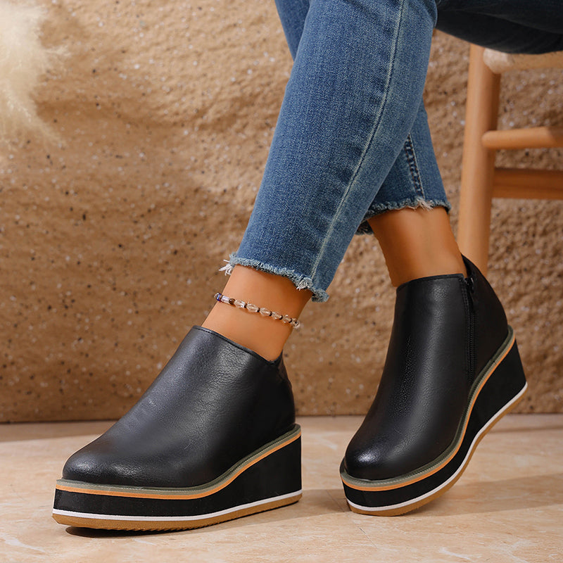Sofia Amoretti Wedge Heel Ankle Boots