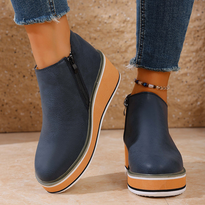 Sofia Amoretti Wedge Heel Ankle Boots