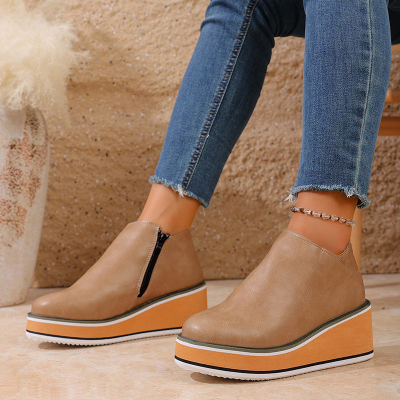 Sofia Amoretti Wedge Heel Ankle Boots