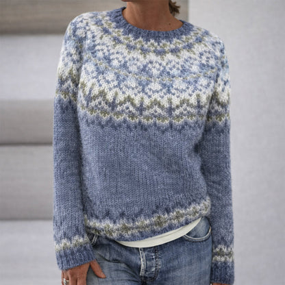 Sofia Amoretti Patterned Crewneck Knit Sweater