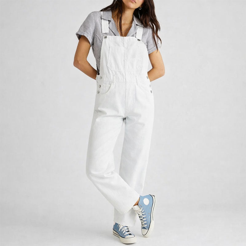 Sofia Amoretti Straight-Leg Denim Overalls