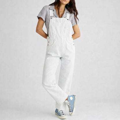 Sofia Amoretti Straight-Leg Denim Overalls