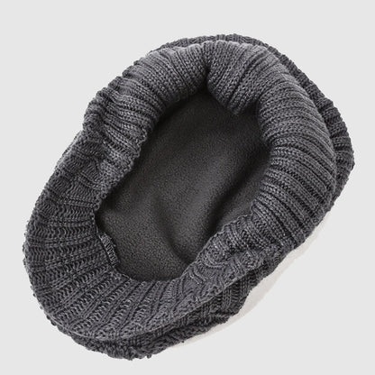 Cable Knit Cap with Fleece Lining