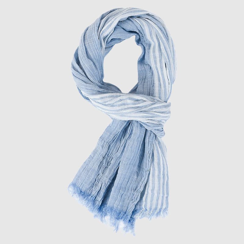 Soft Lightweight Striped Fringe Scarf