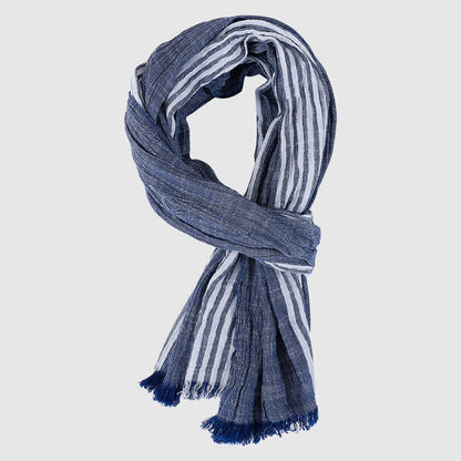 Soft Lightweight Striped Fringe Scarf