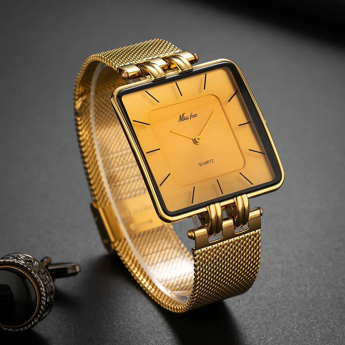 Statement Bold Gold Mesh Watch