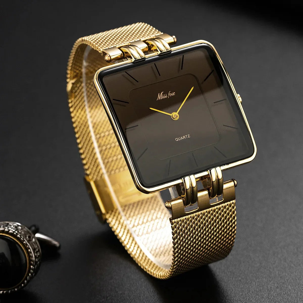 Statement Bold Gold Mesh Watch