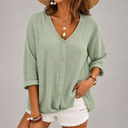 Taylor - Women's Relaxed V-Neck Blouse