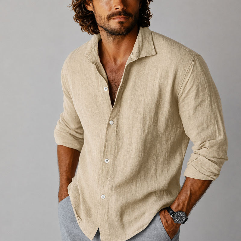 Theodore - Men's Relaxed Textured Button-Up Shirt
