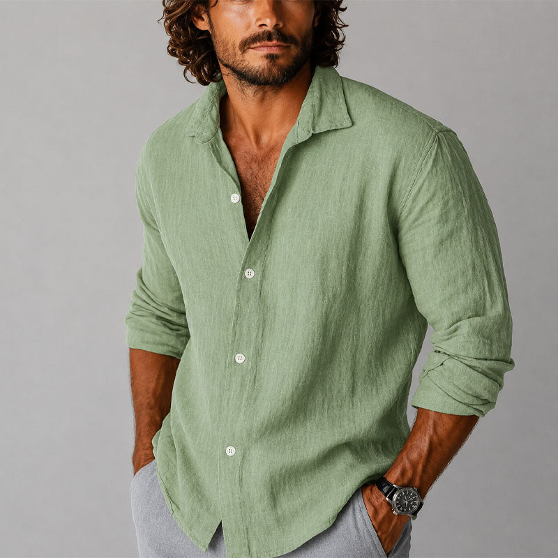 Theodore - Men's Relaxed Textured Button-Up Shirt