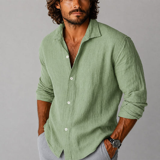 Theodore - Men's Relaxed Textured Button-Up Shirt