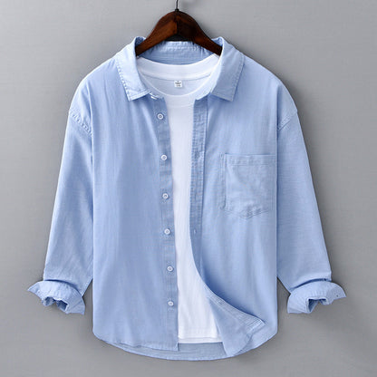 Theodore Willow Azure Linen Shirt